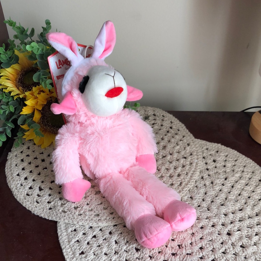 Pink Plush EASTER Lamb Chop DOG Toy